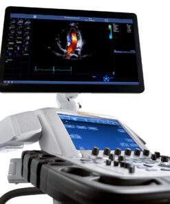 Интерфейс GE Vivid E95 с режимами 2D, 4D, Color Doppler и тканевым допплером