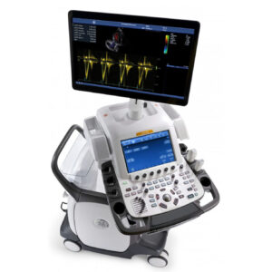 Интерфейс GE Vivid E90 с режимами 2D, Color Doppler и Tissue Doppler