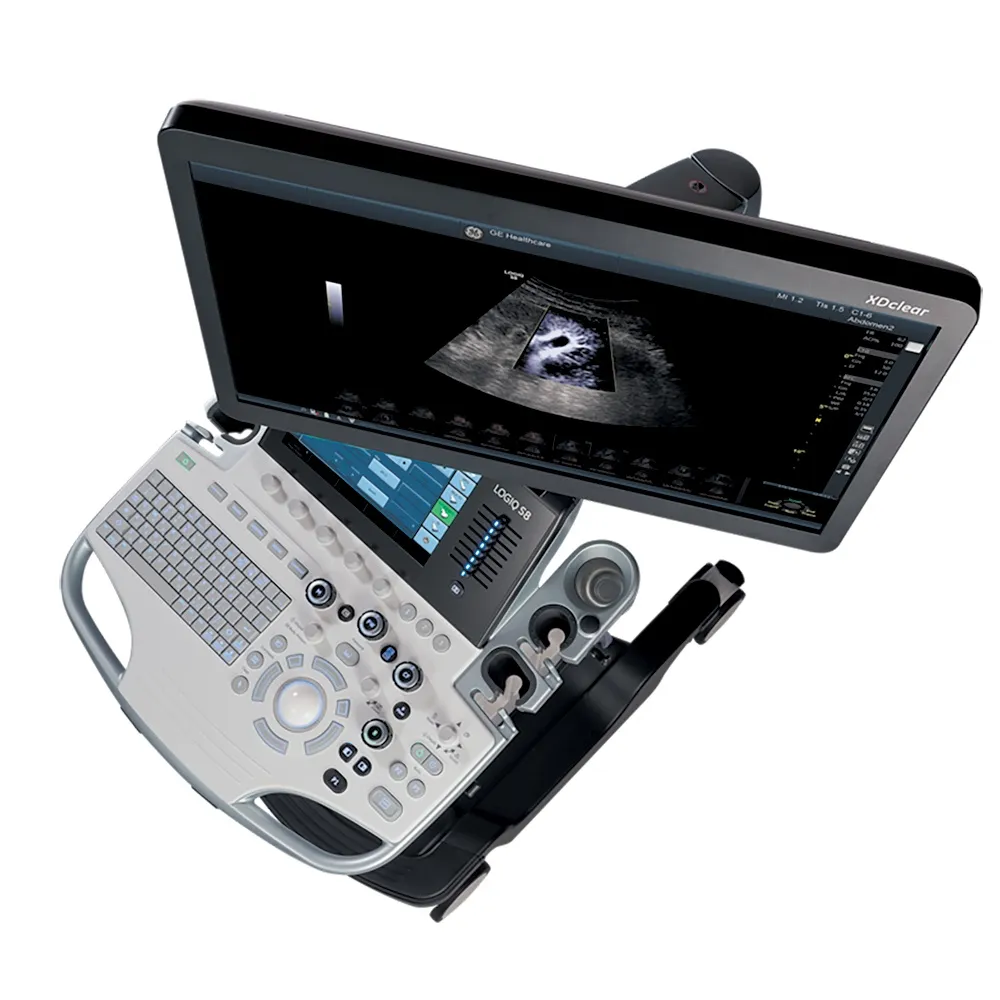 GE logiq S8_XDclear_2 УЗИ аппарат GE Logiq S8 с 23-дюймовым LCD-дисплеем и сенсорной панелью управления