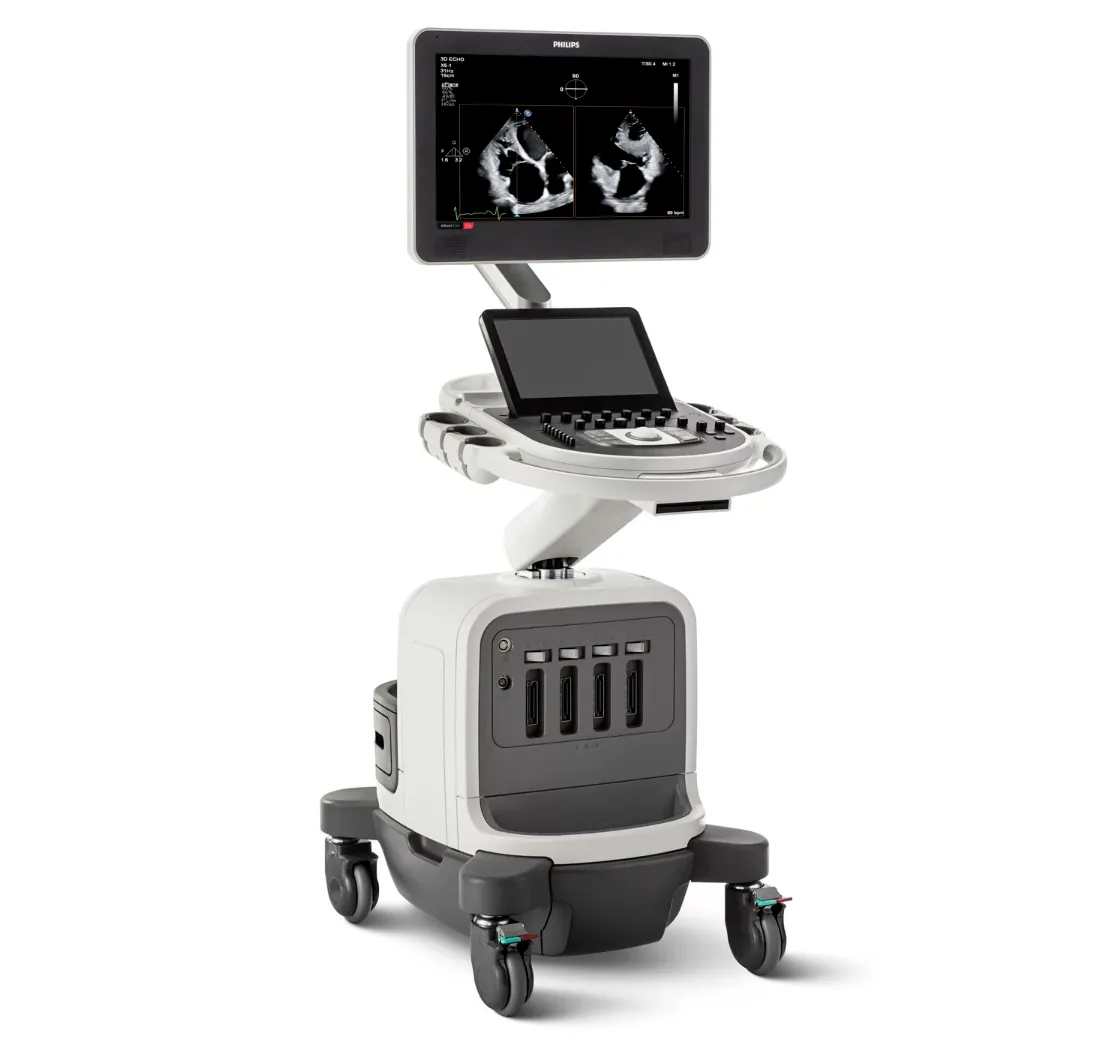 AFFINITI CVx Philips Affiniti CVx для кардиологических исследований. На мониторе отображается эхокардиограмма в двух проекциях